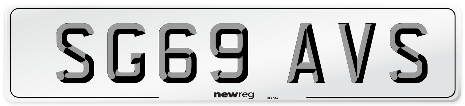 SG69 AVS Number Plate from New Reg